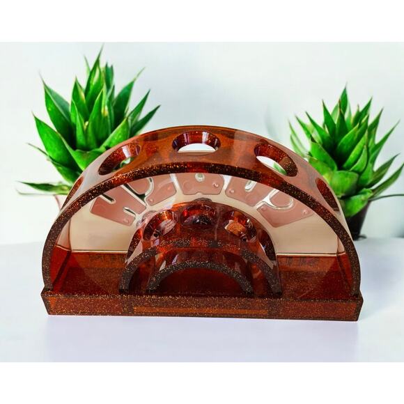 New Acrylic Sephora Collection Floral Glitter Coach Makeup Artist Brush Holder - Picture 4 of 5